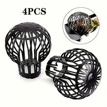 4pcs Drain Clogging Protection Device - Protective Net For Roof And Outdoor Drains, Comes With Filter Cover To Intercept Debris And Dirt, Made Of Durable Plastic, Designed To Prevent Leaves From Clogging Drain Outlets - A - View 1