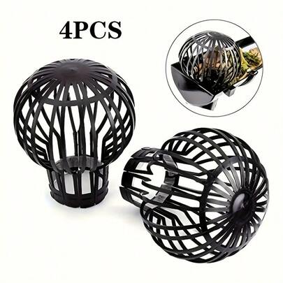 Bộ 4 thiết bị chống tắc nghẽn cống - Lưới bảo vệ cho cống trên mái nhà và ngoài trời, được trang bị nắp lọc rác thải, làm bằng chất liệu nhựa bền, được thiết kế để ngăn lá cây làm tắc nghẽn cửa thoát nước.