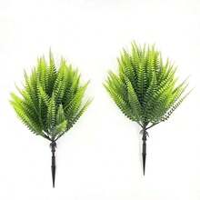 1pc/2pcs/4pcs 44cm Fern Ground Stake, Lifelike Artificial Fern Plants, Suitable Grave Decoration, Valentine's Day Decor, Decor, Indoor/Outdoor Garden Wedding Spring/Summer Decoration - Green - View 3