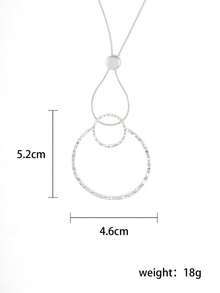 1 Pc Fashionable Circle Sweater Chain For Women, High-End Long Necklace, Unique And Niche Light Luxury Versatile Women's Elegant Necklace, Party And Gathering Outfit Accessory - Multicolor - View 12