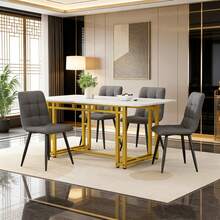 Dining Table & Chair Sets - Golden + MDF - View 1
