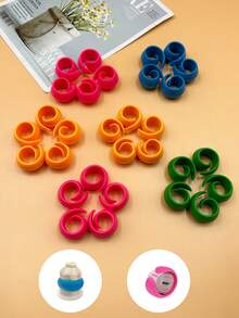 10 piezas Clips de fijación de carrete de hilo de silicona, de carrete de hilo de máquina de coser y bordado para el hogar, Adecuado para coser, bordar, gestión de hilo de punto de cruz y anti-enredos, Herramienta pequeña práctica - Carrete de silicona - Ver 2