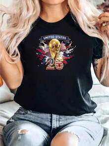2026 Soccer Mascots Shirt World Fan Tee MX US CA Vintage Graphic Cup Soccer Loversummer - màu đen - Xem 7