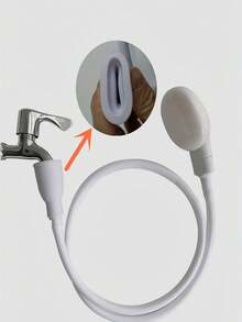 1pc Faucet Shower Head Extension, Multi-Function Faucet Sprayer With Shower Head, Suitable For Hair Washing, Bathtub, Shower Head Attachment, Pet Washing And Grooming - White - View 8