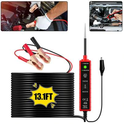 6V-24V DC Car Truck Voltage Circuit Tester, Automotive Electrical System Diagnostic Tool With 13.5ft Lead Wire, Short Circuit Detector, Relay & Component Activator, Polarity & Continuity Test, For Car, Truck, Trailer Repair