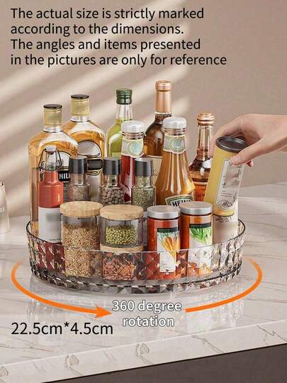 1 ชิ้น ชั้นวางของในครัวแบบหมุนได้, ที่จัดระเบียบ Susan แบบหมุนได้สำหรับเคาน์เตอร์ครัว, ตู้เย็น, ตู้, ตู้กับข้าว, ที่เก็บของและจัดระเบียบในครัว, ของตกแต่งเดสก์ท็อป, ของขวัญวันหยุด
