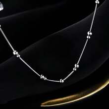 Dây đeo mắt cá chân bằng bạc Sterling 925 với hạt tròn hình học, mẫu mới năm 2024, trang sức thời trang gợi cảm, quà tặng sinh nhật. - vòng chân đính hạt - Xem 6