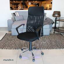 MUNDO IN MUEBLES Silla de Oficina Ejecutiva JM-2006A Silla de Escritorio Negra con Respaldo de Malla Mesh Altura Ajustable y 5 Ruedas Ideal para Home Office Confort Duradero y Ergonómico - como en la foto - Ver 7