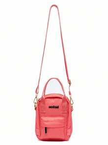 Madami Shoulder Bag Transversal Alça Mão Feminina Resistente - Rosa chiclete - Visão 2