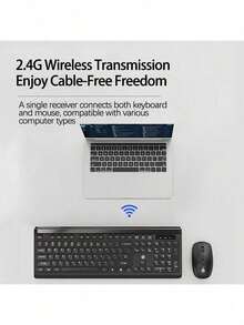 HP Mini Wireless Keyboard And Mouse Combo, Ultra-Thin Quiet, Auto Sleep, For Laptop, Desktop, Home & Office Use - View 1