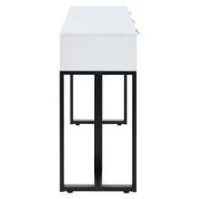 Modern Console Table With Drawers, Gold-Colored Frame, Adjustable Legs And Elegant Handles (White + Gold). - Black and White - View 11