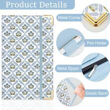Server Book, Server Books Waitress With Zipper Pocket, Cute Waitress Book With Pen Holder, PU Leather Serving Books Fit Server Apron, Blue N2Y4 - Blue - View 4