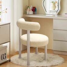 Soft Makeup Vanity Chair W/ Backrest Cozy Makeup Stool For Bedroom Home Decor A - 白色 - 查看 5