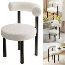 Soft Makeup Vanity Chair W/ Backrest Cozy Makeup Stool For Bedroom Home Decor A - 黑色 - 查看 8