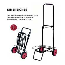 Carretilla Plegable de Mano Portátil con Cuerda, Carro de Mano Compacto, Portátil con Ruedas de Goma Soporta hasta 25kg/35kg para un Fácil Transporte en Viajes, Oficina y Hogar - Ver 5