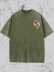 Camisetas nuevas de moda para hombres de primavera y verano, Camiseta Christian Washed, Camiseta con diseño de peces Koi, Camiseta de cultura religiosa, "Estaré contigo cuando atravieses aguas profundas", Camiseta clásica de manga corta regular, Impresión de alta calidad, Camiseta a la moda, Camiseta estampada para mujer, Camiseta divertida con estampado, Camiseta estampada para hombre, Camiseta casual holgada, Camiseta 100% algodón puro, Suave, transpirable y cómoda, Lavable a máquina, Camiseta casual de estilo urbano, Adecuada para todas las estaciones, Perfecta para uso casual y estilo urbano. Un gran regalo para amigos y familiares. - Negro - Ver 2