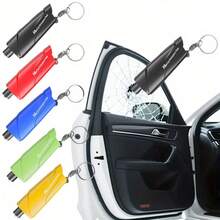 [Búa an toàn đa chức năng] - Búa an toàn ô tô 2 trong 1 với chức năng phá kính và cắt dây an toàn - Dụng cụ thoát hiểm khẩn cấp, đầu búa được làm bằng thép vonfram, chỉ cần ấn mạnh là sẽ phá vỡ kính - Bộ búa an toàn kèm móc khóa - A - Xem 2