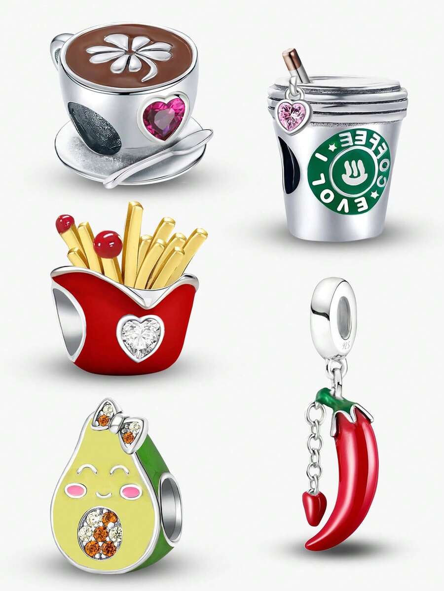 1 mặt dây chuyền hình quả bơ dễ thương, thời trang, thích hợp để làm vòng tay, lắc tay, trang sức DIY và phụ kiện trang trí trang phục hàng ngày cho nữ, lý tưởng cho các bạn gái. - Bạc - Xem 1