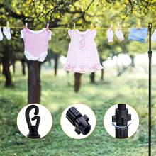 Crystals 2.4M Heavy Duty Washing Line Prop Adjustable Telescopic Clothes Line Support Pole Metal Laundry Line Holder Outdoor Drying Tool - View 6