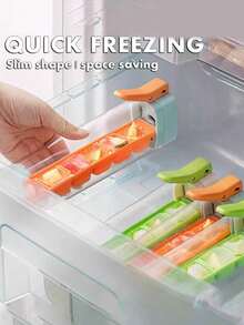 1pc Ice Cube Tray, Square Ice Cube Mold, Single-Hand Press Ice Cube Tray With Handle, Single-Hand Press Ice Maker, 6-Cavity Ice Cube Tray Suitable For Beverages, Kitchen Accessories, Kitchen - Multicolor - View 8