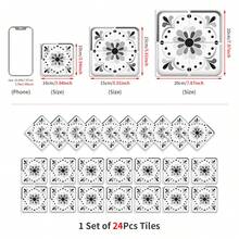 24 szt./zestaw 3,94/5,91/7,87 cala, samoprzylepne naklejki na płytki ceramiczne w stylu vintage z geometrycznymi motywami kwiatowymi, wodoodporne i olejoodporne, do kuchni, odporne na ciepło, do samodzielnego montażu - FHZ-93 - Zobacz 8