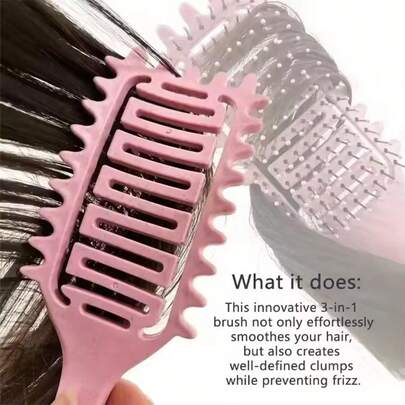 Hair Brush, Curly Hair Brush, Vented Shaping And Defining Curls, Ideal For All Hair Types, Sculpt Style And Your Look, 1 Pc, Unl