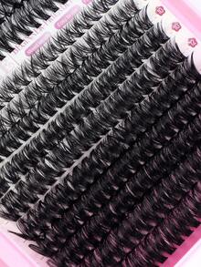 720/740/800pcs Super High-Volume DIY False Eyelashes Set, 8-16mm Mixed Length 10D-150D D Curl Natural Look False Eyelashes, Extra Thick And Fluffy, Voluminous Eyelashes Book, Friendly To Beginners, Suitable For Daily Use And Outgoing, Party, Festival And Travel Using,Styles Mixed And Can Be Matched Freelylash Clusters Kit,Lashes,Eyelashes,Fake Lashes - Multicolor - View 12