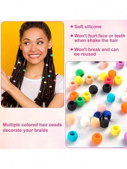 10pcs/Set Bohemian Style Soft Bead Design Hair Accessories, Fashion Personalized Jewelry Gift Suitable For Daily Outfit, Perfect For Party And Holiday, Multifunctional Accessory For Women Casual And Vacation Wear