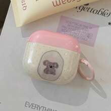 Ốp tai nghe hình gấu Koala chấm bi tối giản, tương thích với Pro 3, New Pro 2, Apple 4, ốp tai nghe cá nhân hóa tối giản dành cho nữ. - Hồng - Xem 10