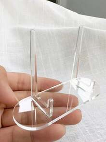 1 Giá đỡ thẻ bằng acrylic trong suốt, kiểu dáng tối giản, thích hợp để trưng bày thẻ, giá đỡ điện thoại di động hoặc để bàn, phù hợp cho cả nam và nữ sử dụng hàng ngày. - Khung trong suốt - Xem 6