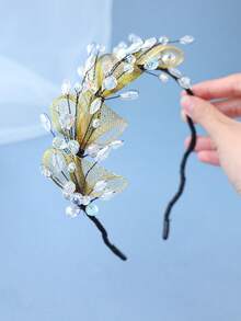 1 pieza Elegante corona de princesa de moda para mujer, diadema de accesorio para el cabello con diamantes de imitación de lujo para cumpleaños/boda, para verano y playa - Multicolor - Ver 7
