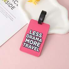 4pcs English Graphic Luggage Tags, PVC Material, Customizable, Creative, Suitable For Luggage Identification, Address Cards, Boarding Passes, Portable Labels, Essential Travel Accessories For Trips, Flights, Cruises, Suitcases, Backpacks, Ideal For Travel, Vacation, Summer, Back To School, Women's Travel Supplies, Mini Travel Bags, School Supplies Suitcase Tag Card Holder Name Tag Waterproof Airplane Holiday Essential Travel Essentials - Multicolor - View 8
