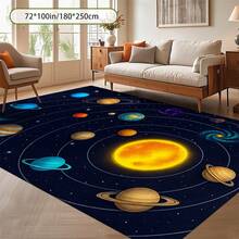 Cashmere-Like Solar System Galaxy Planet Pattern Printed Large Carpet, Exquisite Carpet, Comfortable And Beautiful, Versatile Decorative Style, Suitable For Living Room Carpets, Sofa Cushions, Door Mats, Bedroom Carpets, Outdoor Carpets, Malls, Cafes And Other Scenarios, Easy To Clean And Machine Washable, Available In Multiple Sizes. - 彩色 - 查看 5