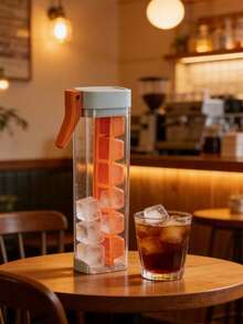 1pc Ice Cube Tray, Square Ice Cube Mold, Single-Hand Press Ice Cube Tray With Handle, Single-Hand Press Ice Maker, 6-Cavity Ice Cube Tray Suitable For Beverages, Kitchen Accessories, Kitchen - Multicolor - View 5