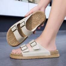 Große Größen 1 Paar (Größe 39-45) Neue Frühlings-/Sommer-Sandalen für Herren mit Schnalle, dicke weiche Sohle, Damen Große Größen Flach-Sandalen, super leicht und atmungsaktiv mit offener Zehenpartie, rutschfest und strapazierfähig im arabischen Stil, modische Birkenstocks-Sandalen, geeignet für Zuhause, Büro, Strand, Wandern, Pendeln, vielseitig einsetzbar - Khaki - Übersicht 8