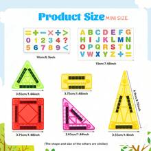 Mini Magnetic Building Blocks Toy, Letter Learning & Numeric Addition/Subtraction, Portable Construction - Math Toy, Suitable For Children's Day/Birthday Gifts - Multicolor - View 6