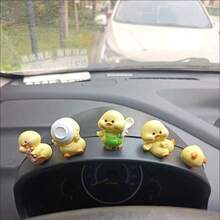 2/4pcs Cute Yellow Duck Car Decor - Mini Resin Duck Dashboard Decoration Set, Cartoon Funny Car Interior Accessories Suitable For Dashboard, Office Desk And Home Decor - Various - View 7