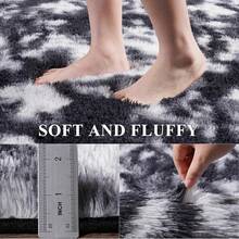Trendcylala Soft Modern Indoor Large Shaggy Area Rug, Plush, Non-Slip, Not Easy To Shed Hair, Home Decorative, Suitable For Bedroom, Living Room, Dining Room, Dorm, Accent Floor Carpet ,Room Decor, Tie-Dye Black White - Nhuộm tie-dye đen trắng - Xem 7
