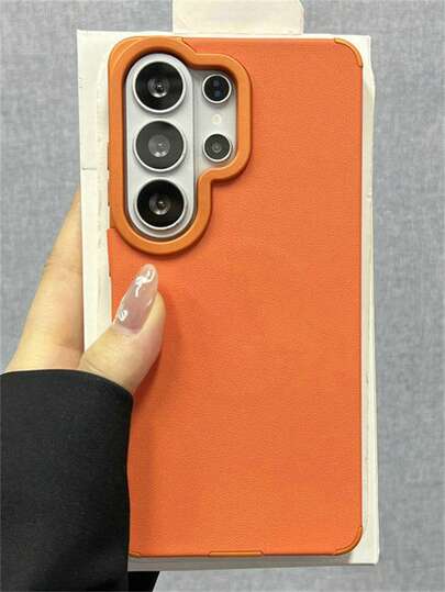 Luxury Business Shockproof Lens Protection PU Leather Magnetic Phone Case Compatible With Samsung Galaxy S26Ultra S25Ultra S24Ultra S25 S24 Plus S23Ultra S22Ultra S25 S24 Simple Four-Corner Anti-Drop Wirelss Charge Soft Back Cover