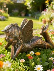 Tượng nàng tiên bằng đồng cổ thủ công - Tác phẩm nghệ thuật quyến rũ cho sân hiên và sân vườn, nâng tầm vẻ đẹp khu vườn của bạn. - Tiên - Xem 1
