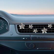 5 piezas Adorno de salida de aire del coche flor de cristal diseño - Blanco - Ver 5