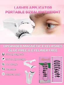 2对磁性假睫毛，磁吸定位，可重复使用，妆效自然，无需胶水，柔软易戴易卸 - 查看 10