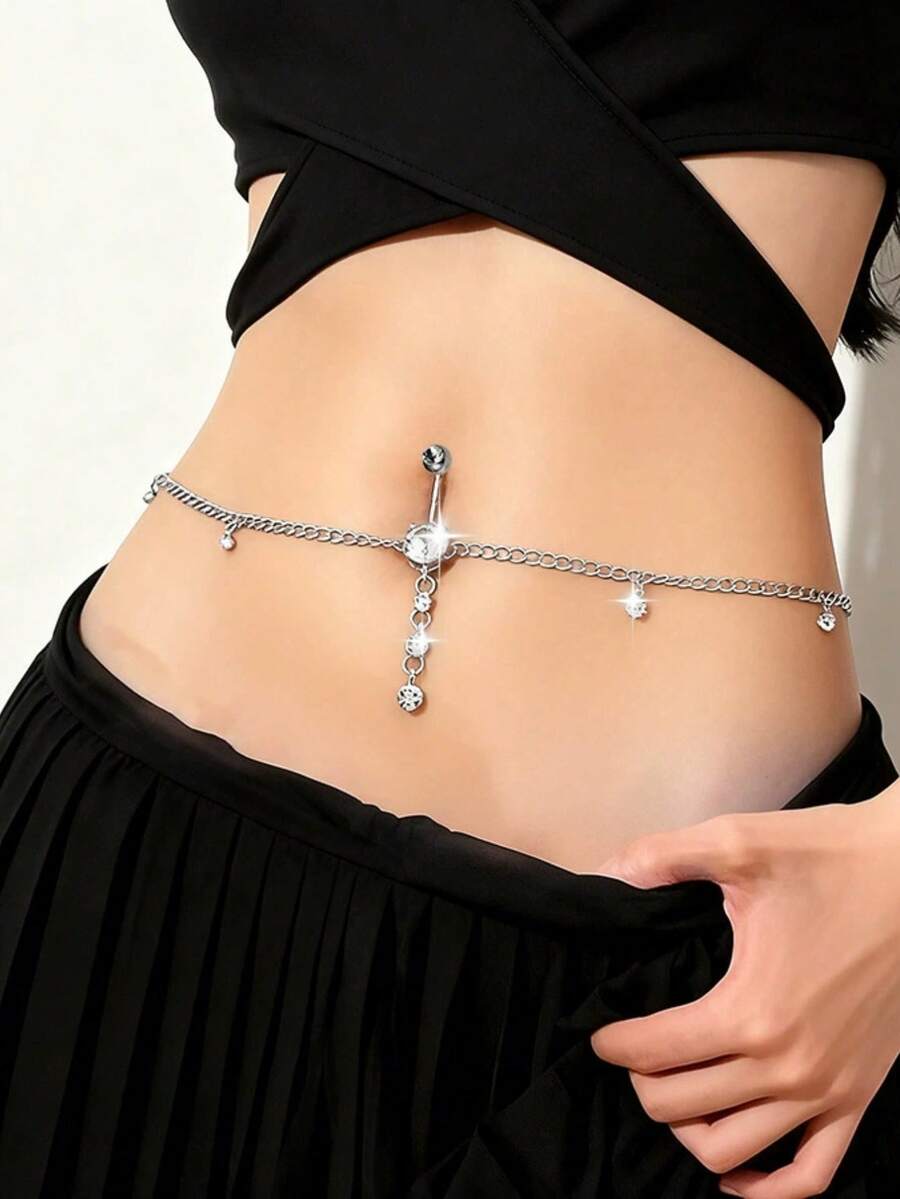 Khuyên rốn đính đá, Dây chuyền tua rua đính đá gợi cảm, Trang sức cơ thể - Nhiều màu - Xem 1