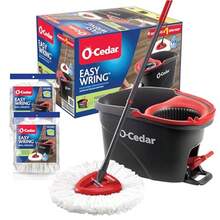EasyWring Microfiber Spin Mop And Bucket Floor Cleaning System + 2 Extra Refills Red/Gray - Red/Gray - View 8