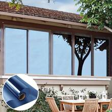 蓝银色防紫外线隔热窗膜 | 易粘PET材质,适用于家庭和办公室,阻挡强光,防止偷窥,遮挡阳台光线,粘性强,不易脱落 - 藍銀 - 查看 5