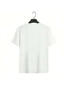 2026 Men's Casual Cotton T-Shirt, Printed With Eric Carle's 'The Very Hungry For ' Design - White, Round Neck, Short Sleeves, Soft And Comfortable, Suitable For All Seasons Summer Outfit For Men. - trắng - Xem 2