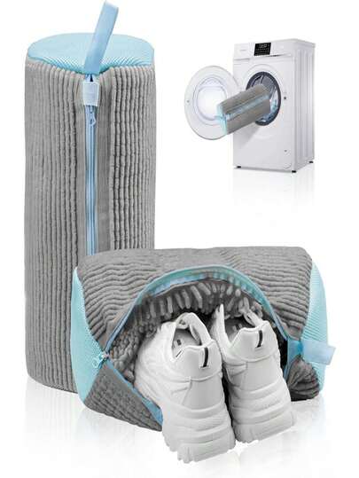 Återanvändbar tvättmaskinspåse med mikrofiberrengöringssystem | Dragkedja för sneakers, tennisskor och tvättmaskin/torktumlare - Lämplig för tvättmaskiner och torktumlare med frontmatning/toppmatning, tillverkad av non-woven tyg.