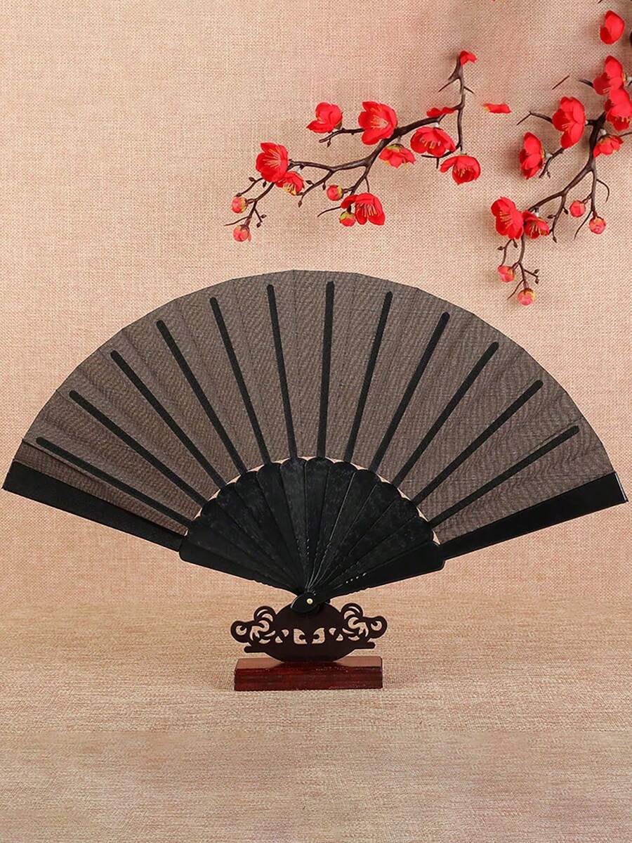 1片白色心形空白纸扇，欧式婚礼用品，DIY派对用品，心形扇，圆形扇，广告扇，礼品 - 黑色1件 - 查看 1
