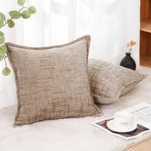 45x45cm Soft Faux Cashmere Pillow Cover, Decorative Solid Color Cushion Cover For Living Room, Bedroom, Sofa, Chair - Beige - View 8