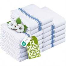 Utopia Towels - Juego de 12 paños de cocina 15 x 25 pulgadas 100% algodón hilado en anillo altamente absorbentes y reutilizables juego de toallas té cocina y vajilla 200 g/m² - Azul - Ver 7